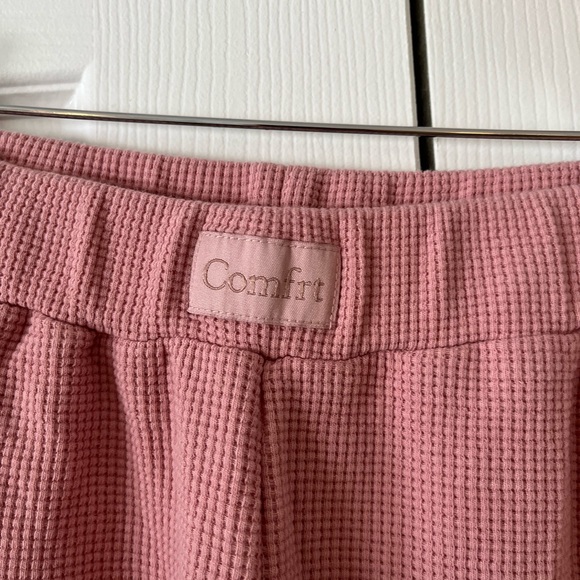 Comfort Waffle Knit Lounge Pants | Baby Pink | 30” Inseam Sz M EUC - Picture 3 of 7